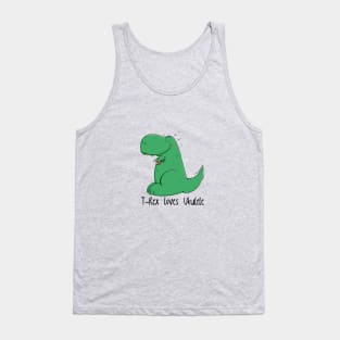 Cute T-Rex loves Ukulele Tank Top